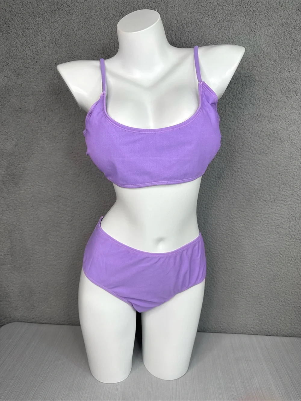 Cupshe Two Piece Swimsuit Bracelet/Full Coverage Bottom Purple Womens Sz XL NWT